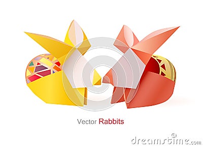 Vector easter rabbits Stock Photo