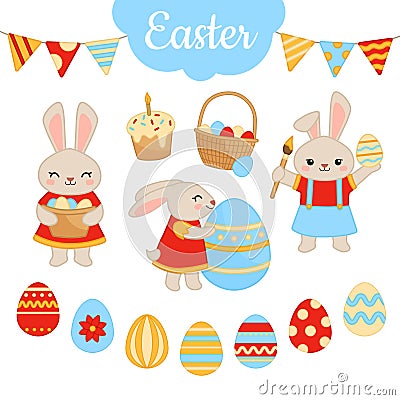 Vector Easter set. Vector Illustration