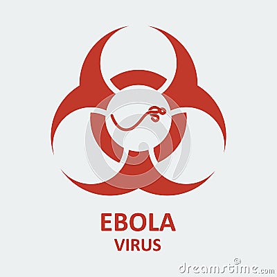 Vector ebola virus and biohazard sign Vector Illustration