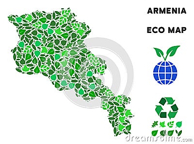 Vector Eco Green Composition Armenia Map Vector Illustration