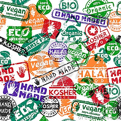 Vector eco nature handmade vintage stamps for quality premium guarantee shop tag design logo badge illustration. Vector Illustration