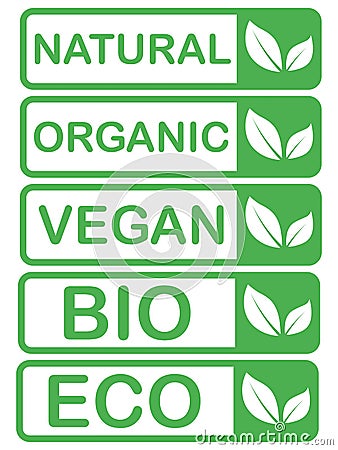 Vector eco,organic,bio logo cards templates. Handwritten healthy eat icons set. Vegan, natural food and drinks signs. Farm market Vector Illustration