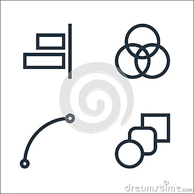 vector editing line icons. linear set. quality vector line set such as blend tool, line, rgb Vector Illustration