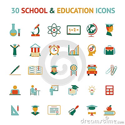 Vector 30 education icons Vector Illustration