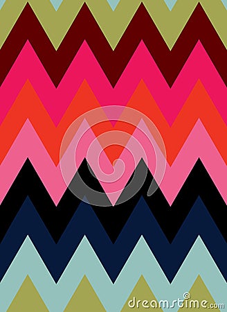 Vector eight color zig zag seamless pattern background. Vector Illustration