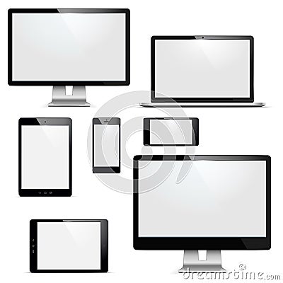 Vector electronic devices set Vector Illustration