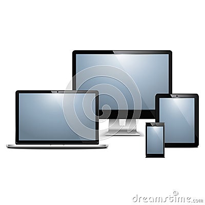 Vector electronic devices Vector Illustration