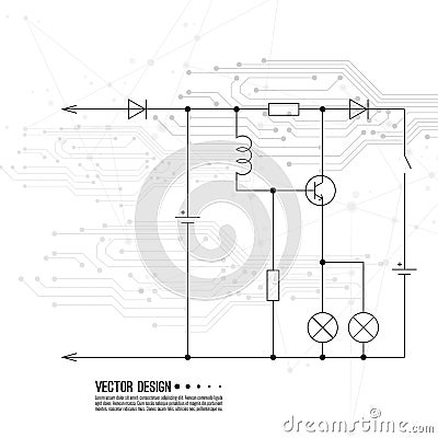 Vector electronic motherboard. Vector Illustration