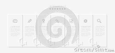 Vector elegant simple refined style infographic design UI template labels and icons Vector Illustration