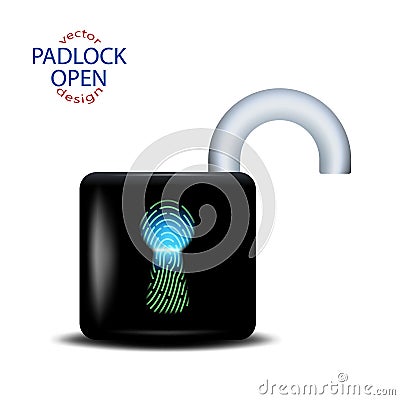 Vector element the castle, the concept with the identifier fingerprint of a fingertip is the key to open or close access. Vector Illustration