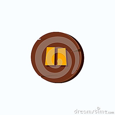 Vector element pause button for game Vector Illustration