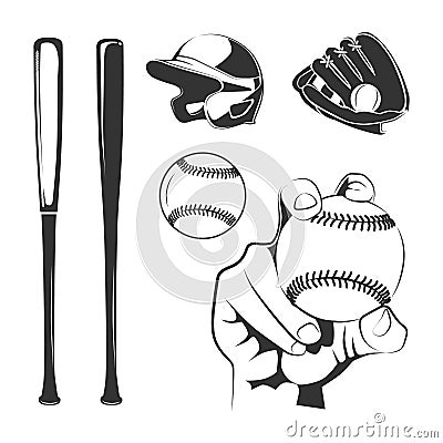 Vector elements for baseball club labels Vector Illustration