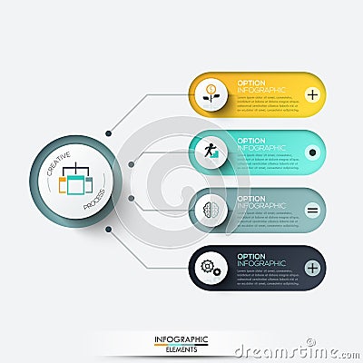 Vector elements for infographic. Template for diagram, graph, presentation and chart. Business concept with 4 options Vector Illustration