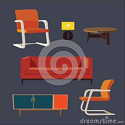 Vector elements for interior design Vector Illustration