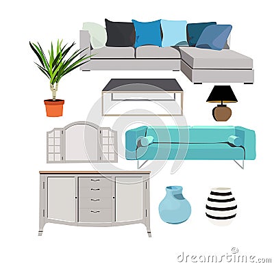 Vector elements for interior design Vector Illustration