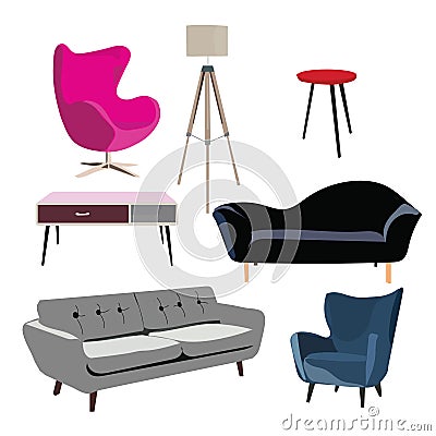 Vector elements for interior design Vector Illustration