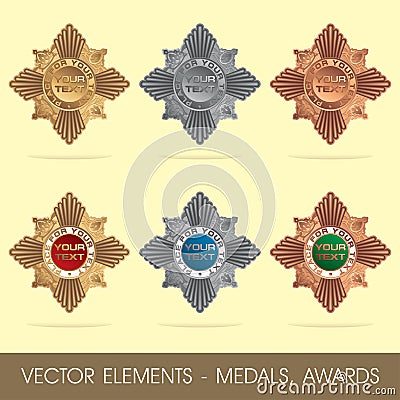 Vector elements - medals, awards Vector Illustration