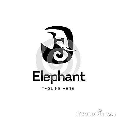 Elephant Head Sign Logo Design Vector Illustration