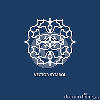 Vector emblem and design symbol in trendy linear style - abstract monogram. Vector Illustration