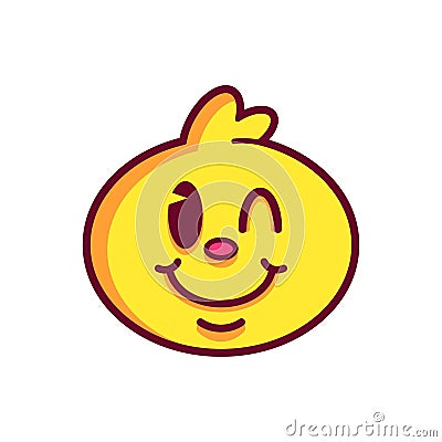 vector emoji cute Winking Face illustration isolated Vector Illustration