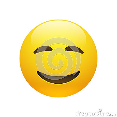 Vector Emoji yellow smiley face Vector Illustration