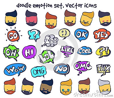 Vector emotion face icons Vector Illustration