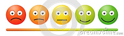 Vector emotion feedback scale on white background Vector Illustration