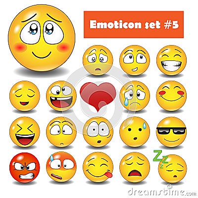 Vector emotional face icons Vector Illustration