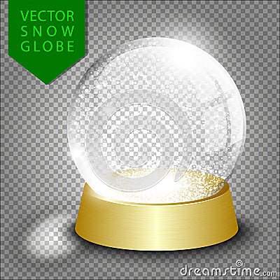 Vector empty christmas snow globe Vector Illustration