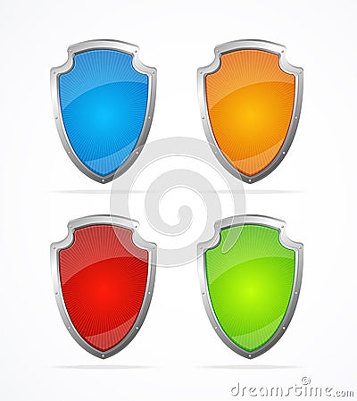 Vector Empty metal shields. Icons Vector Illustration