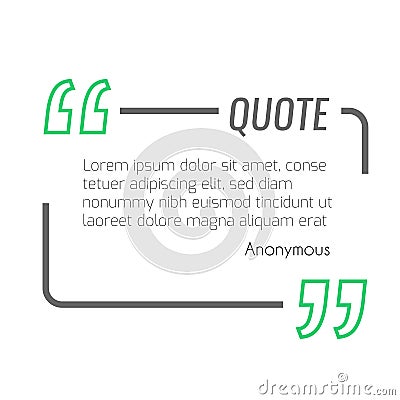 Vector empty quote text box. Design element for excerption Vector Illustration