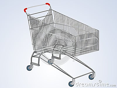 Vector empty supermarket cart Vector Illustration