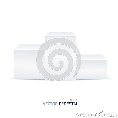 Vector empty white pedestal Vector Illustration