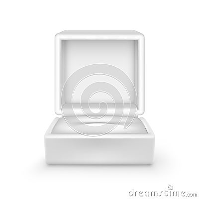 Vector Empty White Velvet Opened gift jewelry box Vector Illustration