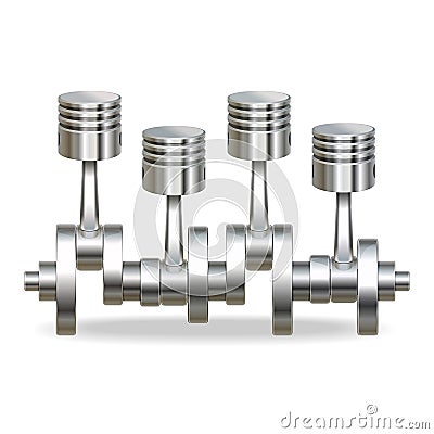 Vector Engine Pistons Vector Illustration