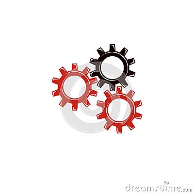 Vector engineering gear illustration. Industry and machinery concept, working class and proletariat theme. Vector Illustration