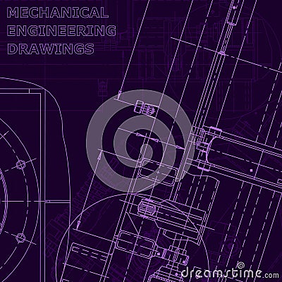 Vector engineering illustration. Cover, flyer. Purple cyberspace Vector Illustration