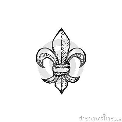 Vector engraving Fleur De Lis Vector Illustration