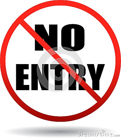 No entry restricted area sign Vector Illustration