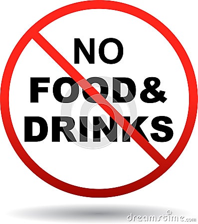 No foods and drinks allowed Vector Illustration