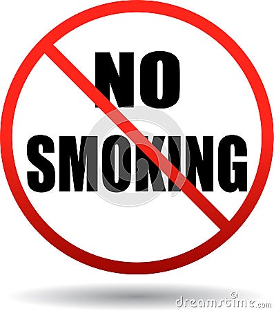 No smoking text sign Vector Illustration