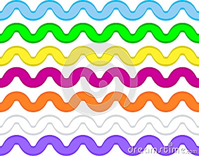 Vector Eps8 Ric Rac in 7 Colors Vector Illustration