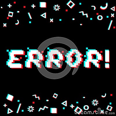 Vector error pixel glitch Stock Photo