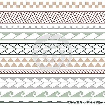 Vector ethnic seamless pattern in maori style. Vector Illustration