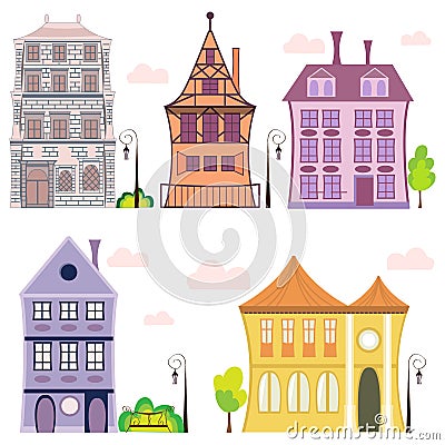 Vector european houses Vector Illustration