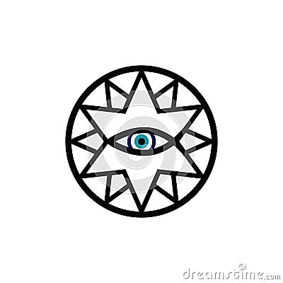 Vector evil eye amulet and ichthys fish symbol Vector Illustration