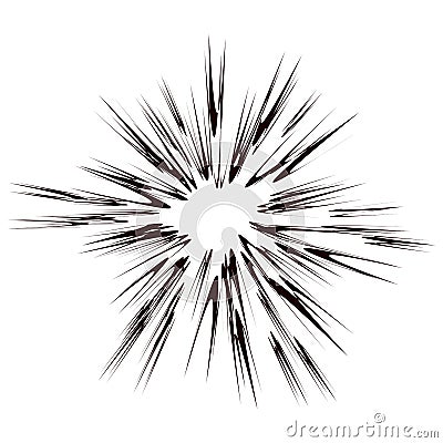 Vector Explode Flash, Cartoon Explosion, Star Burst on White Background Stock Photo