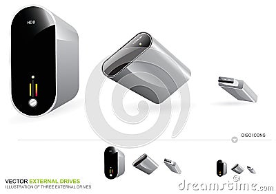 Vector External Drives Vector Illustration