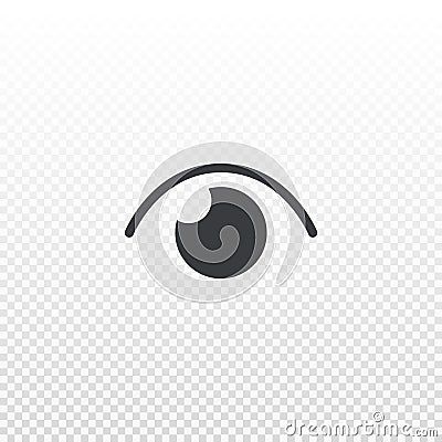 Vector eye icon isolated on transparent background. Pictogram number of views. Element for design app, chat, messenger or website Vector Illustration