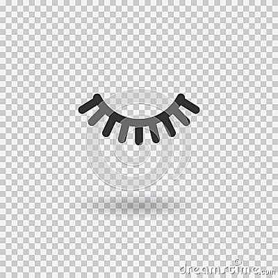 Vector eyelash. Lash icon. Close eye with shadow. Vector illustration Vector Illustration